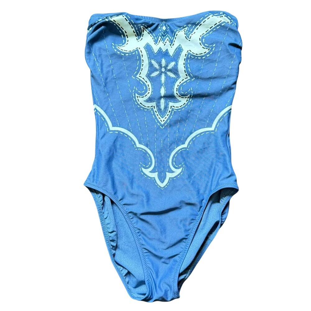 Diva by Rachel Pappo Vintage One Piece Swimsuit Blue Made in Israel
